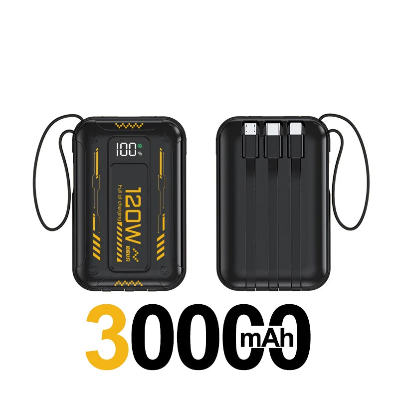 50000mAh Mech Wind Bidirectional Super Fast Charging Mini Convenient Comes With Cable Power Bank PD22.5W Mobile Power Bank