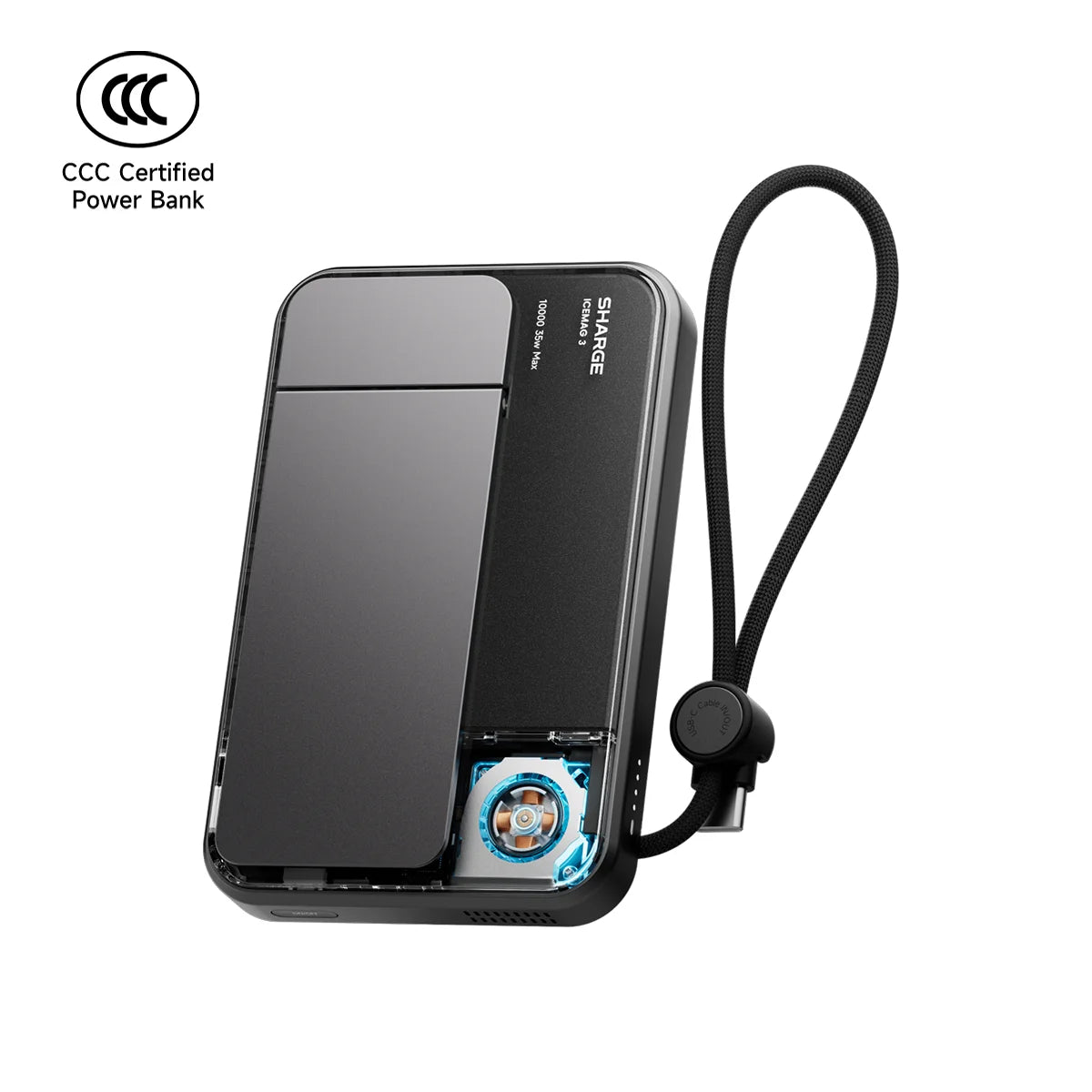 SHARGE Qi 2.2 25W Power Bank Wireless Fast Charge 10000mAh Type C Cable for MagSafe Portable Charger External Battery