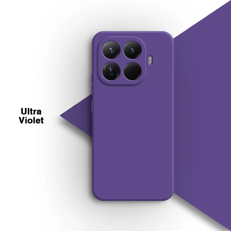 Original for Xiaomi 15T/15T Pro 5G Phone Case Liquid Silicone Internal Flocking Soft Shockproof Back Cover Classic Square Design