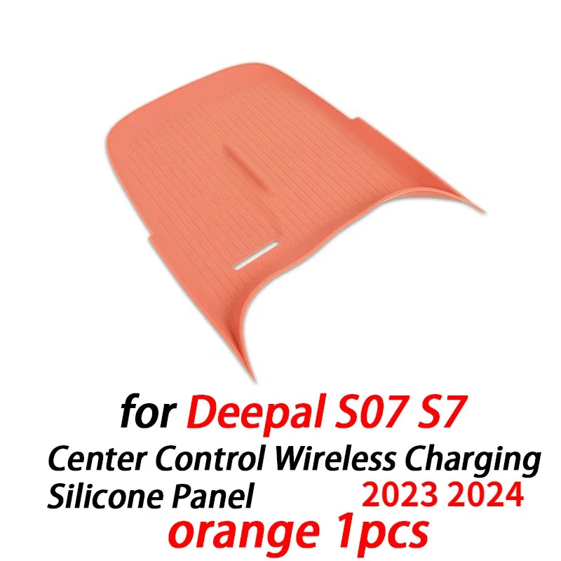 Car Center Control Wireless Charging Silicone Panel Silicone Anti-slip Mat for Deepal S07 S7 Interior Accessories 2023 2024