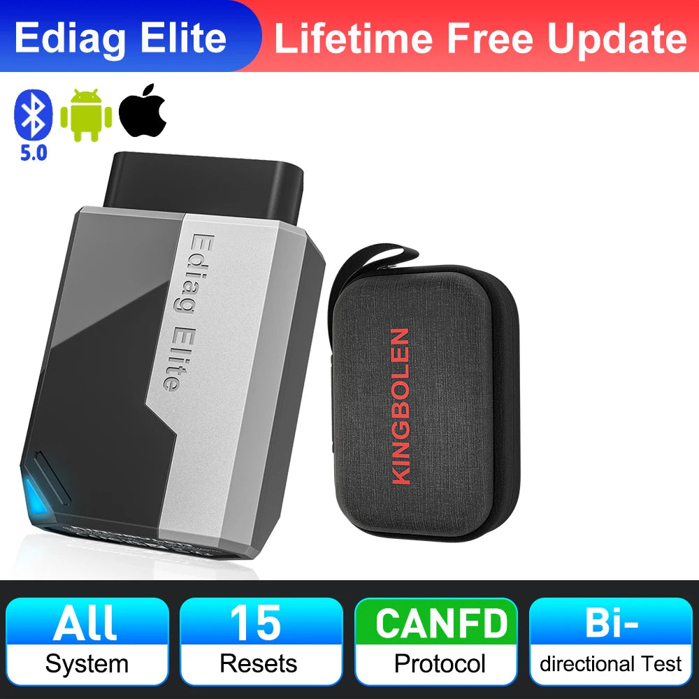 2026 New KINGBOLEN Ediag Elite Lifetime free Car Diagnostic Tools All system 15 Resets Bi-directional Test Auto Scanner OBD2