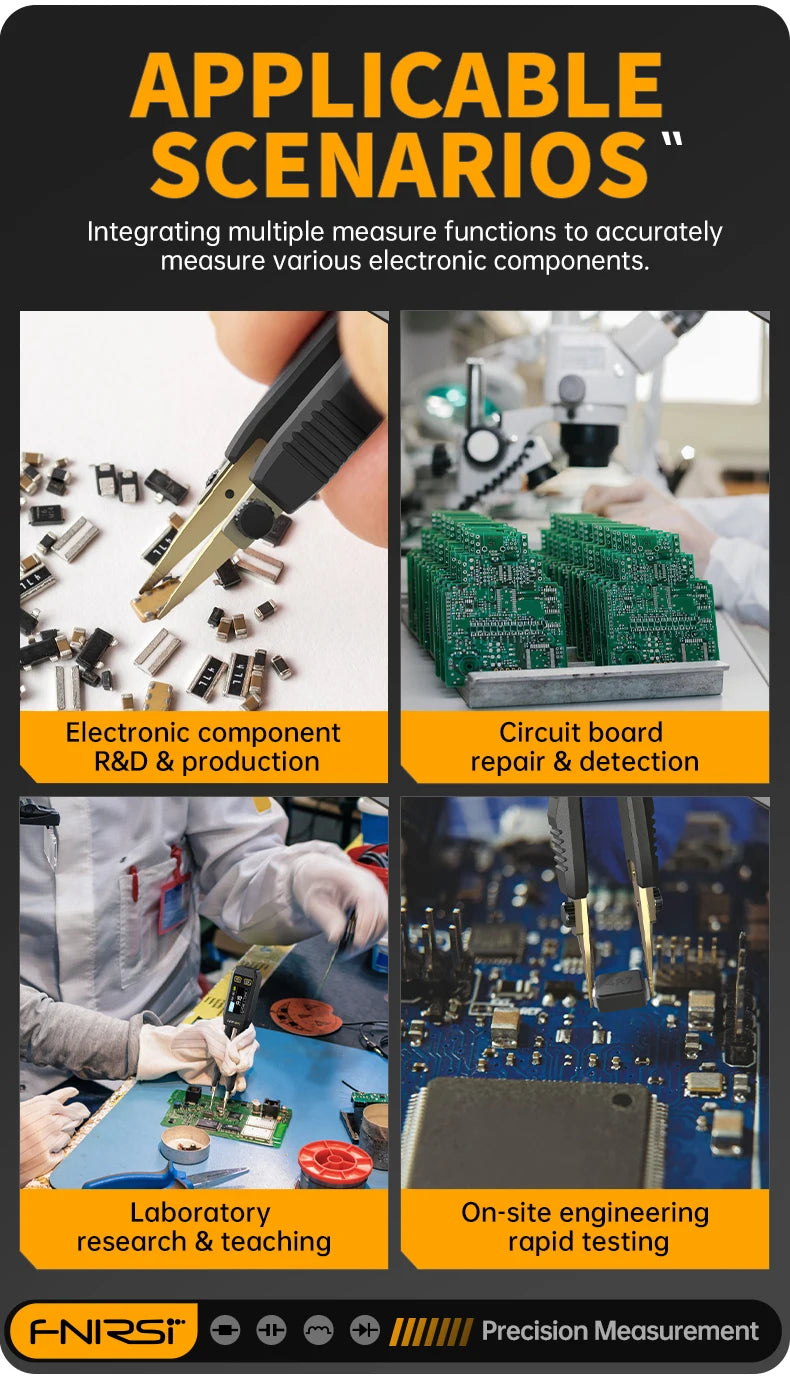 FNIRSI LCR-ST1 Mini Smart Tweezer LCR SMD ESR Tester Resistance Capacitance Inductance Continuity Diode Test Measurement Tools