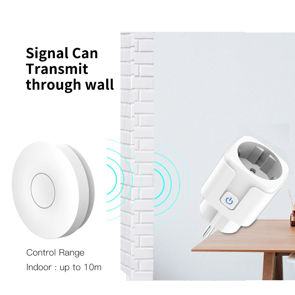 SIXWGH Switch Socket EU Plug Wireless remote control On-Off Power Outlet work with no battery required waterproof Wall Switch