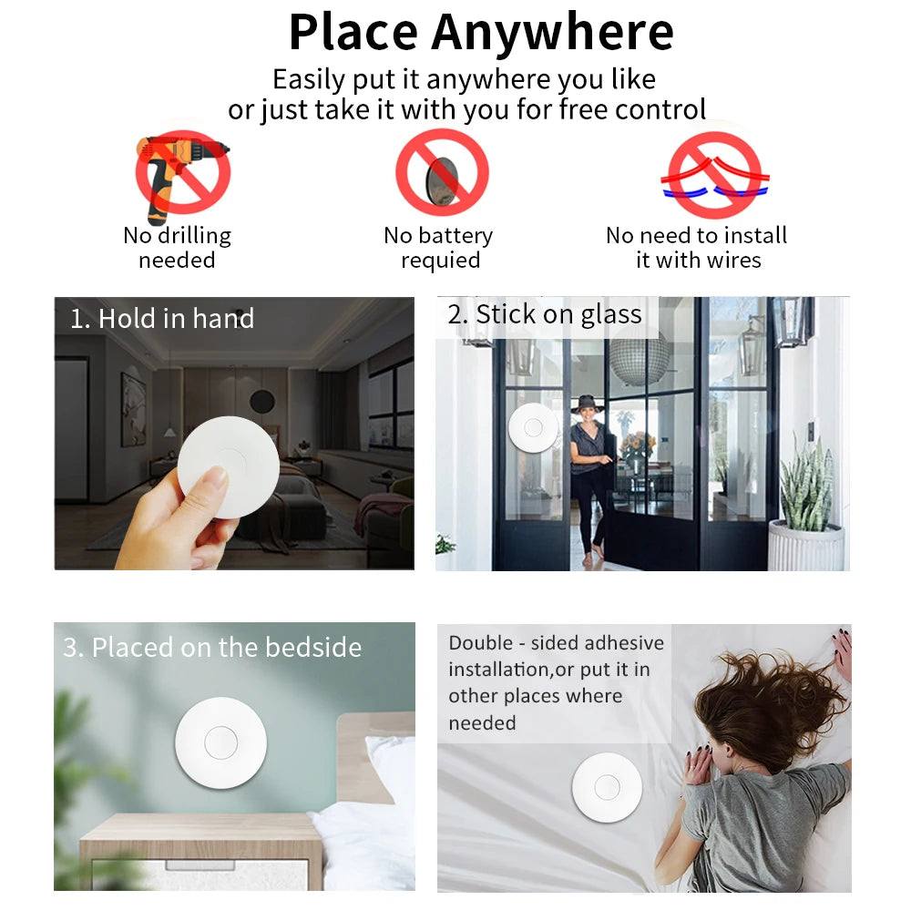 SIXWGH Switch Socket EU Plug Wireless remote control On-Off Power Outlet work with no battery required waterproof Wall Switch