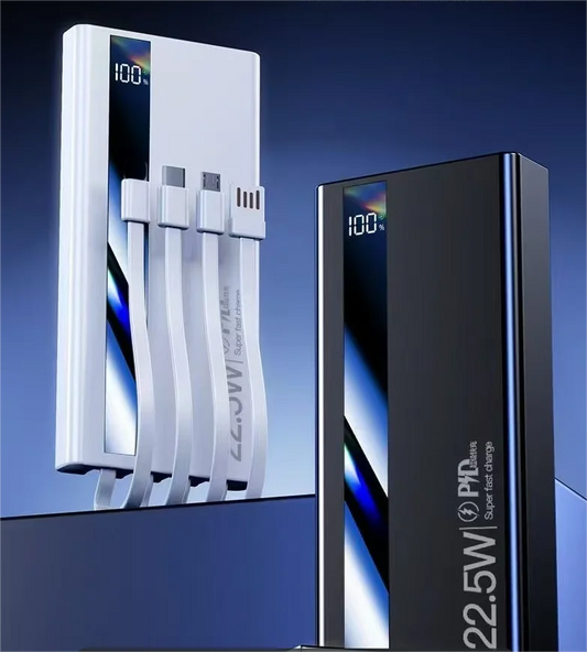 OEM Custom Logo 22.5W Super Quick Charge 20000mAh PVC Material Ultra Slim Portable Power Bank with Micro USB Output