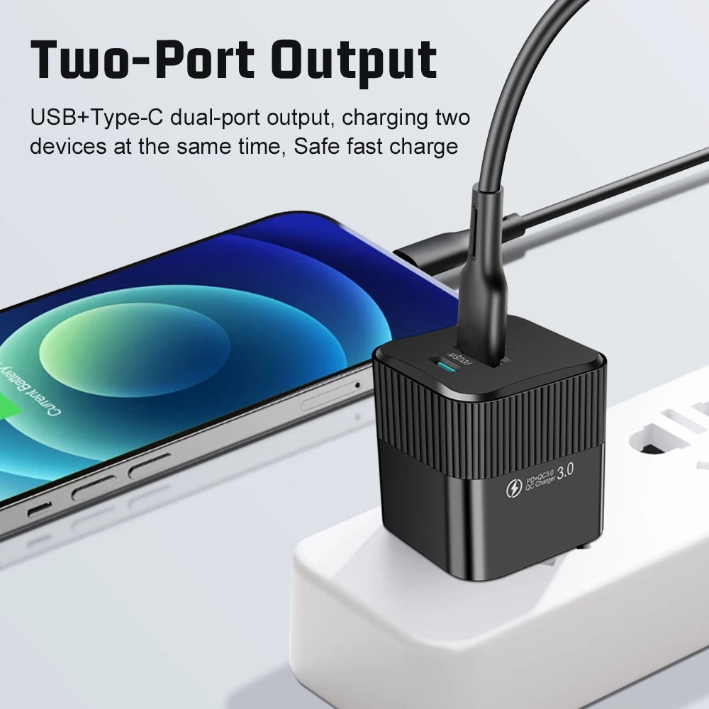 2 Ports PD 25W USB C Fast Charger KR EU Mini Travel Plug Phone Fast Charging Adapter for iPhone 15 Pro Max Oneplus