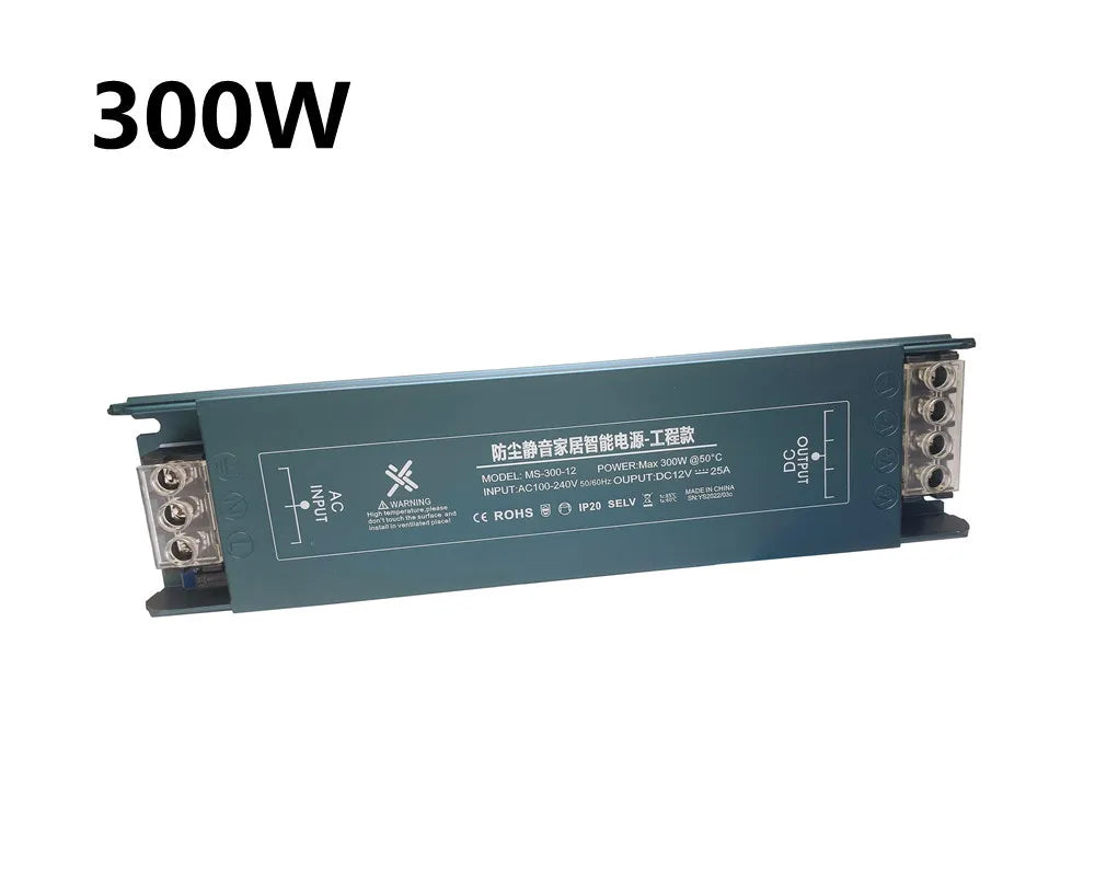 LED Power Supply AC110V 220V To DC12V 24V 100W 150W 200W 300W 400W 600W Mini Size Ultra Thin Mute Dustproof Lighting Transformer