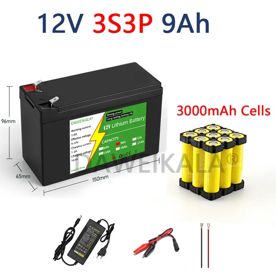 12V Lithium Battery 3S7P Rechargeable Battery 20Ah 21Ah for Solar Energy Electric Vehicle LED power Outdoor supply Battery