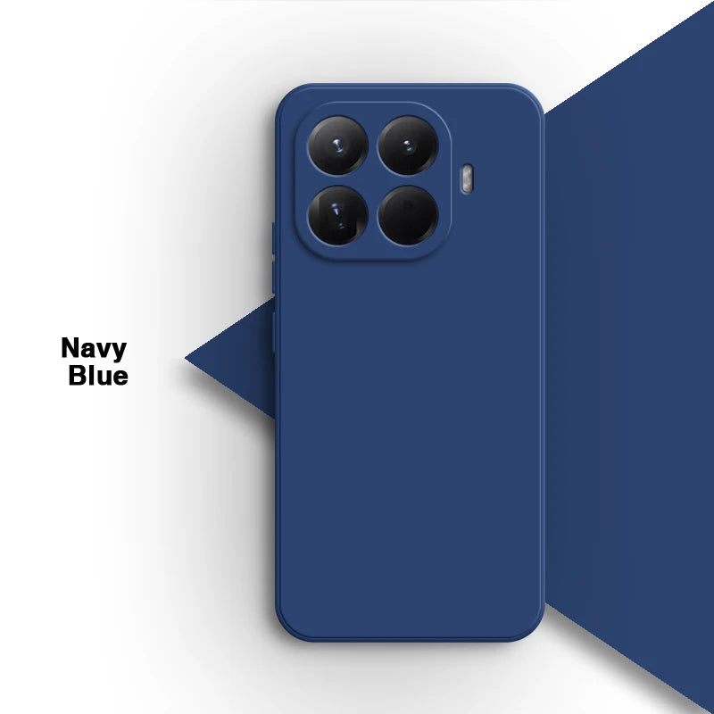 Original for Xiaomi 15T/15T Pro 5G Phone Case Liquid Silicone Internal Flocking Soft Shockproof Back Cover Classic Square Design