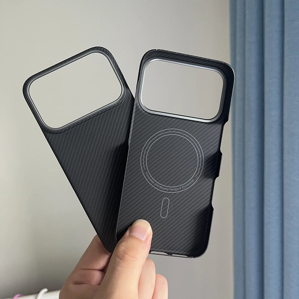 for Magnetic magsafe charger for iPhone 17 pro max carbon fiber case Ultra Thin aramid fiber cover for iPhone 17 pro carbon case