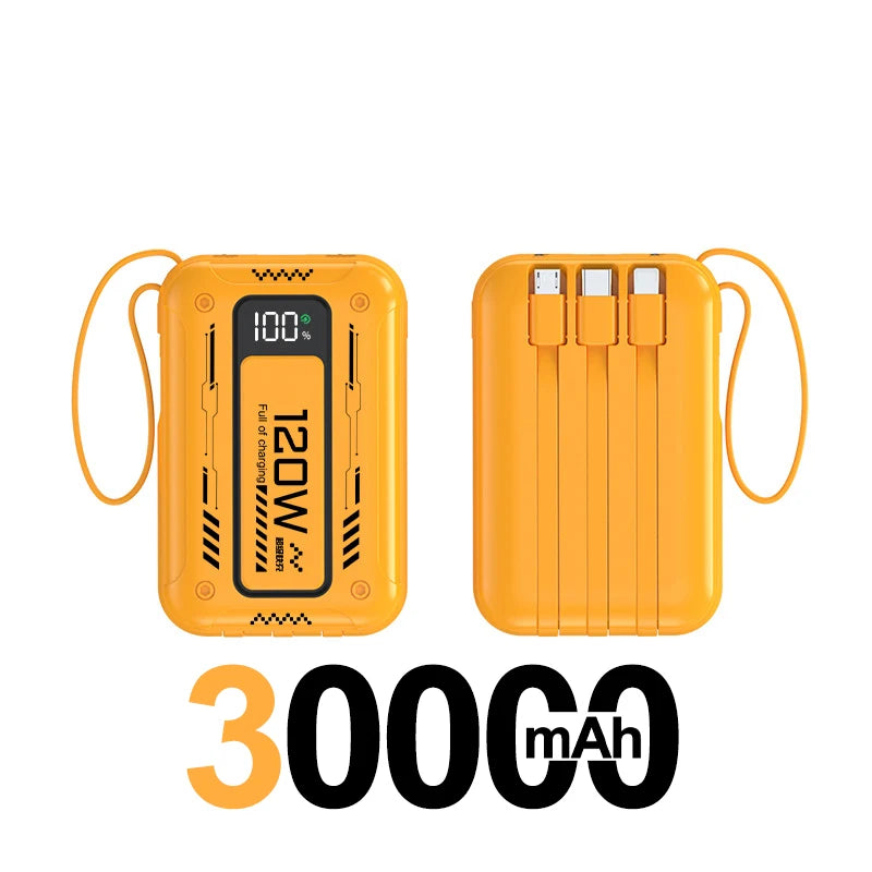 50000mAh Mech Wind Bidirectional Super Fast Charging Mini Convenient Comes With Cable Power Bank PD22.5W Mobile Power Bank