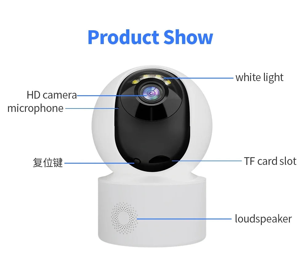 Yoosee 5MP WiFi Indoor PTZ Mini IP Camera 3MP Baby Monitor Color Night Vision Two Way Audio Auto Tracking Surveillance Cameras