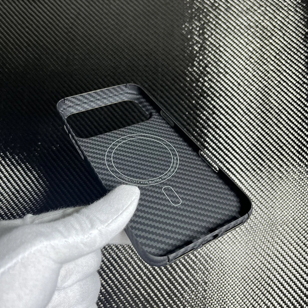 Real Carbon Fiber Case for Magsafe Magnetic  for Iphone 17 Pro Max  Ultra Thin Aramid Phone Cover for Iphone 17 Pro Carbon Case