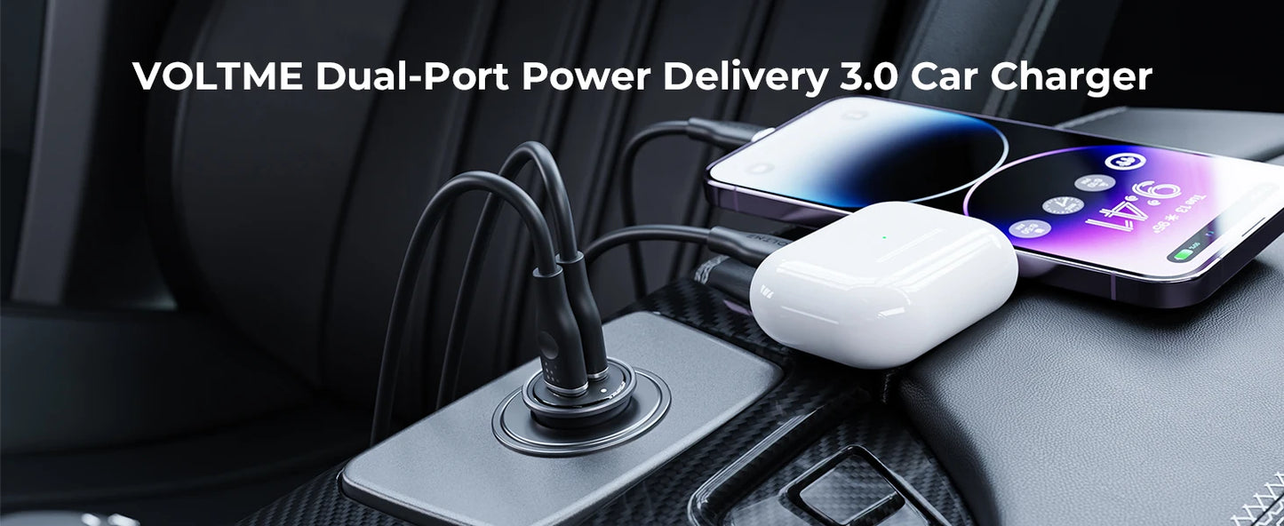 VOLTME 30W PD USB C Car Charger Fast Charging Type C Car Charger super charge cars USB Charger For iPhone 15 14 13 Pro Max