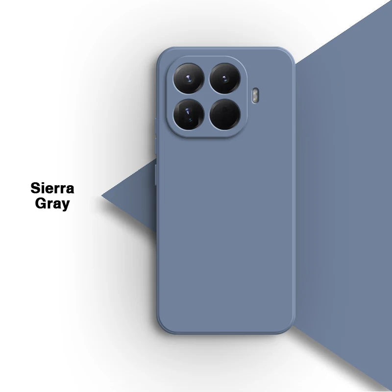 Original for Xiaomi 15T/15T Pro 5G Phone Case Liquid Silicone Internal Flocking Soft Shockproof Back Cover Classic Square Design