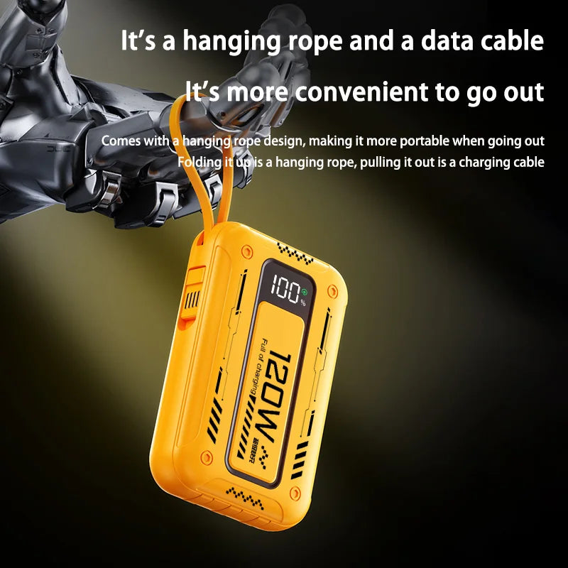 50000mAh Mech Wind Bidirectional Super Fast Charging Mini Convenient Comes With Cable Power Bank PD22.5W Mobile Power Bank