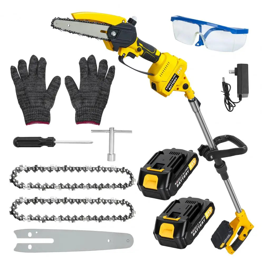 Cordless 2-in-1 Pole Saw And Mini Chainsaw 6-Inch Brushless Electric Chain Saw with 5.9 Feet Max Reach for Trimming And Cutting