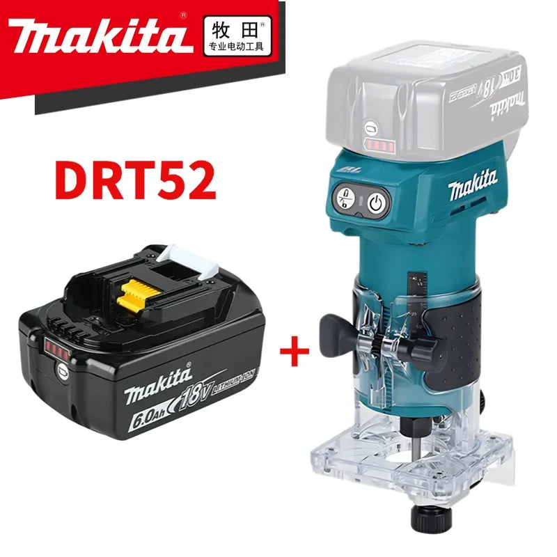 Makita DRT52 Cordless Woodworking Trimmer 18V Slotting Multi-function Electric Wood Milling Woodworking Trimmer 18V Battery