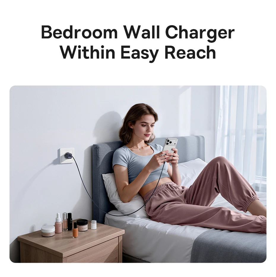 Baseus 30W GaN Charger PD Charger For iPhone 17 16 15 14 13 12 Max Fast Charger PD3.0 QC3.0 Phone Charger Type C Tablets Charger