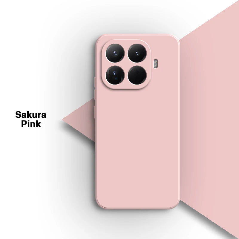 Original for Xiaomi 15T/15T Pro 5G Phone Case Liquid Silicone Internal Flocking Soft Shockproof Back Cover Classic Square Design