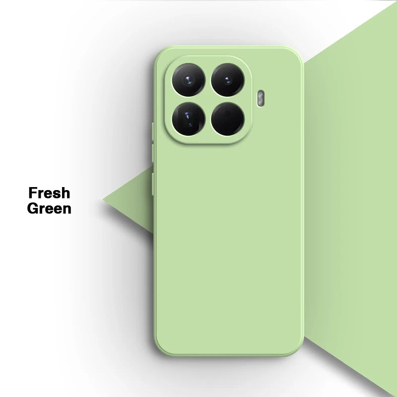 Original for Xiaomi 15T/15T Pro 5G Phone Case Liquid Silicone Internal Flocking Soft Shockproof Back Cover Classic Square Design
