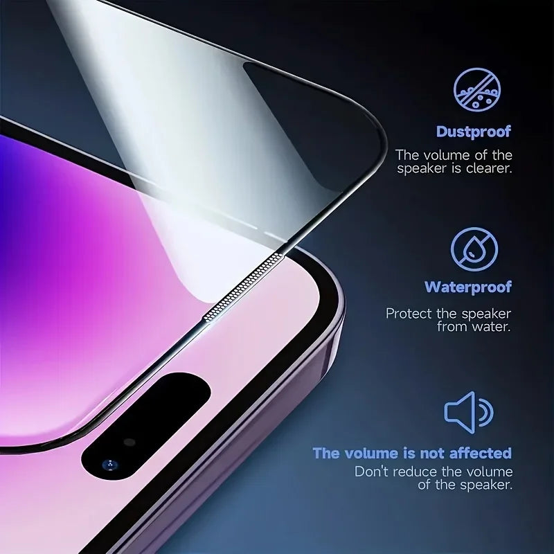 3Pcs Ultra Clear Tempered Glass for IPhone 17 16 15 Pro Max 14 13 12 11 Pro 15 14 Plus XR XS Max Easy Install Screen Protector