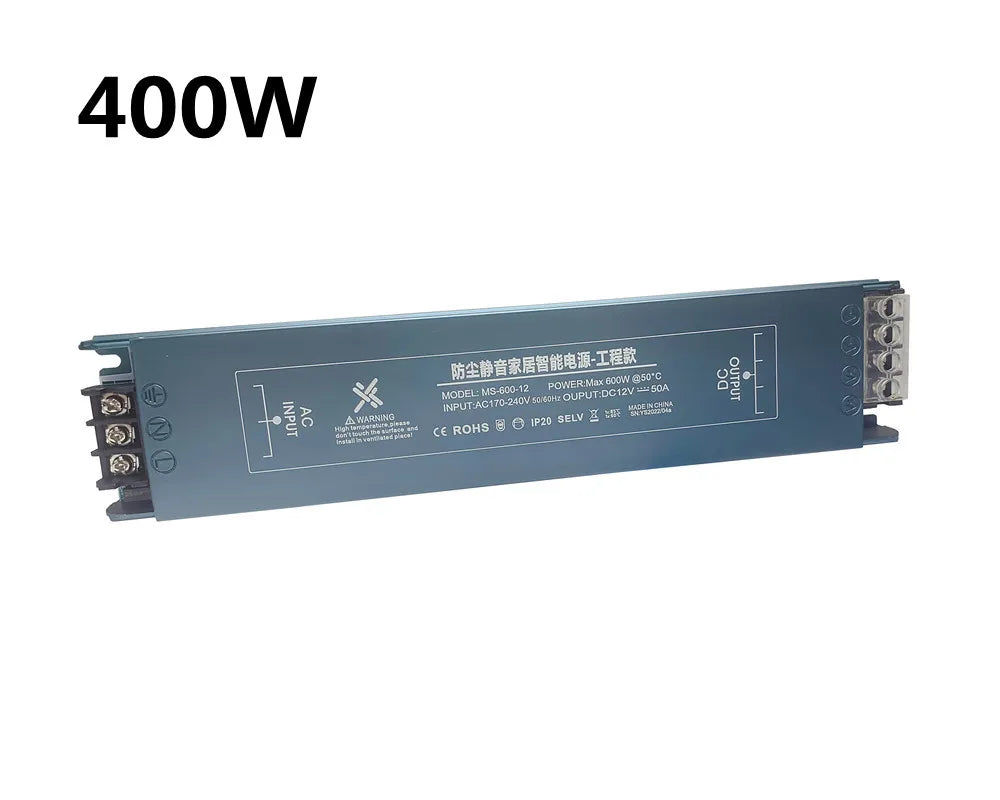LED Power Supply AC110V 220V To DC12V 24V 100W 150W 200W 300W 400W 600W Mini Size Ultra Thin Mute Dustproof Lighting Transformer
