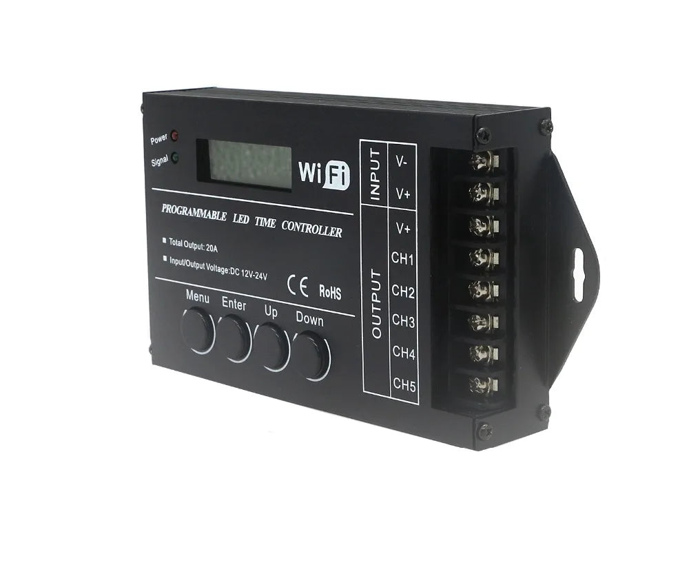 Touch Screen WiFi Time Programmable RGBW LED Controller TC421 TC420 TC421SJ TC420SJ NL502 12V 24V 5CH 20A LED Strip Dimmer