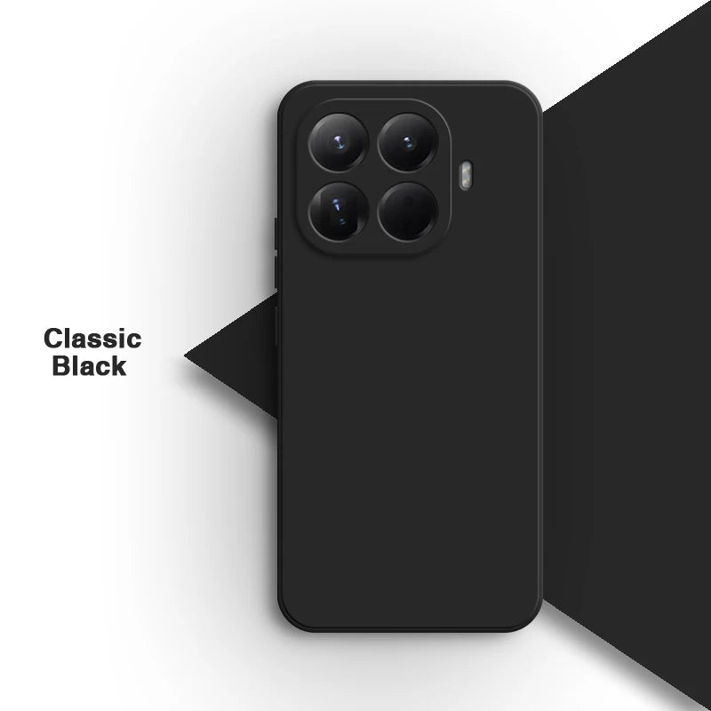 Original for Xiaomi 15T/15T Pro 5G Phone Case Liquid Silicone Internal Flocking Soft Shockproof Back Cover Classic Square Design