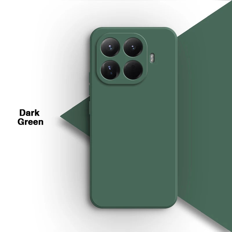 Original for Xiaomi 15T/15T Pro 5G Phone Case Liquid Silicone Internal Flocking Soft Shockproof Back Cover Classic Square Design