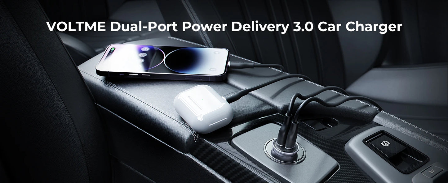 VOLTME 30W PD USB C Car Charger Fast Charging Type C Car Charger super charge cars USB Charger For iPhone 15 14 13 Pro Max