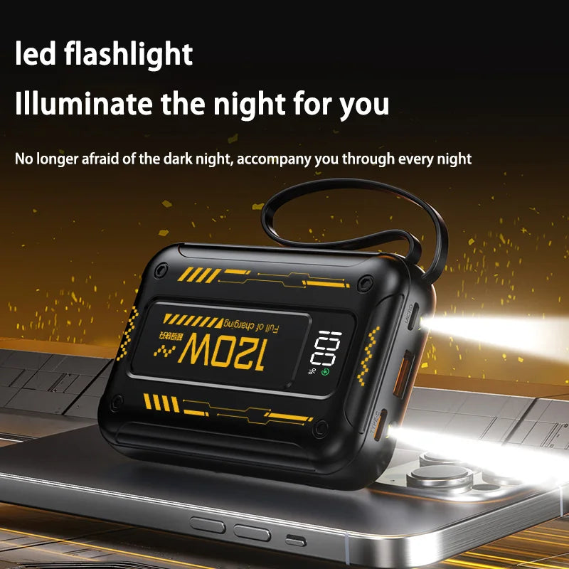 50000mAh Mech Wind Bidirectional Super Fast Charging Mini Convenient Comes With Cable Power Bank PD22.5W Mobile Power Bank