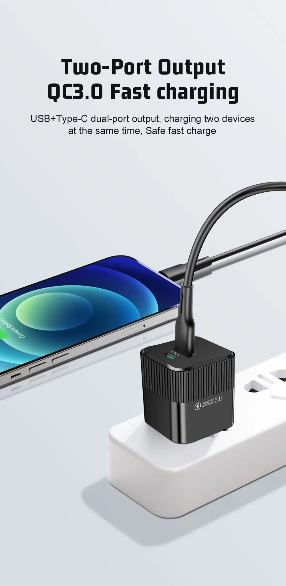 2 Ports PD 25W USB C Fast Charger KR EU Mini Travel Plug Phone Fast Charging Adapter for iPhone 15 Pro Max Oneplus