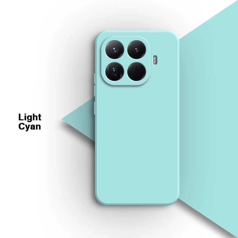 Original for Xiaomi 15T/15T Pro 5G Phone Case Liquid Silicone Internal Flocking Soft Shockproof Back Cover Classic Square Design