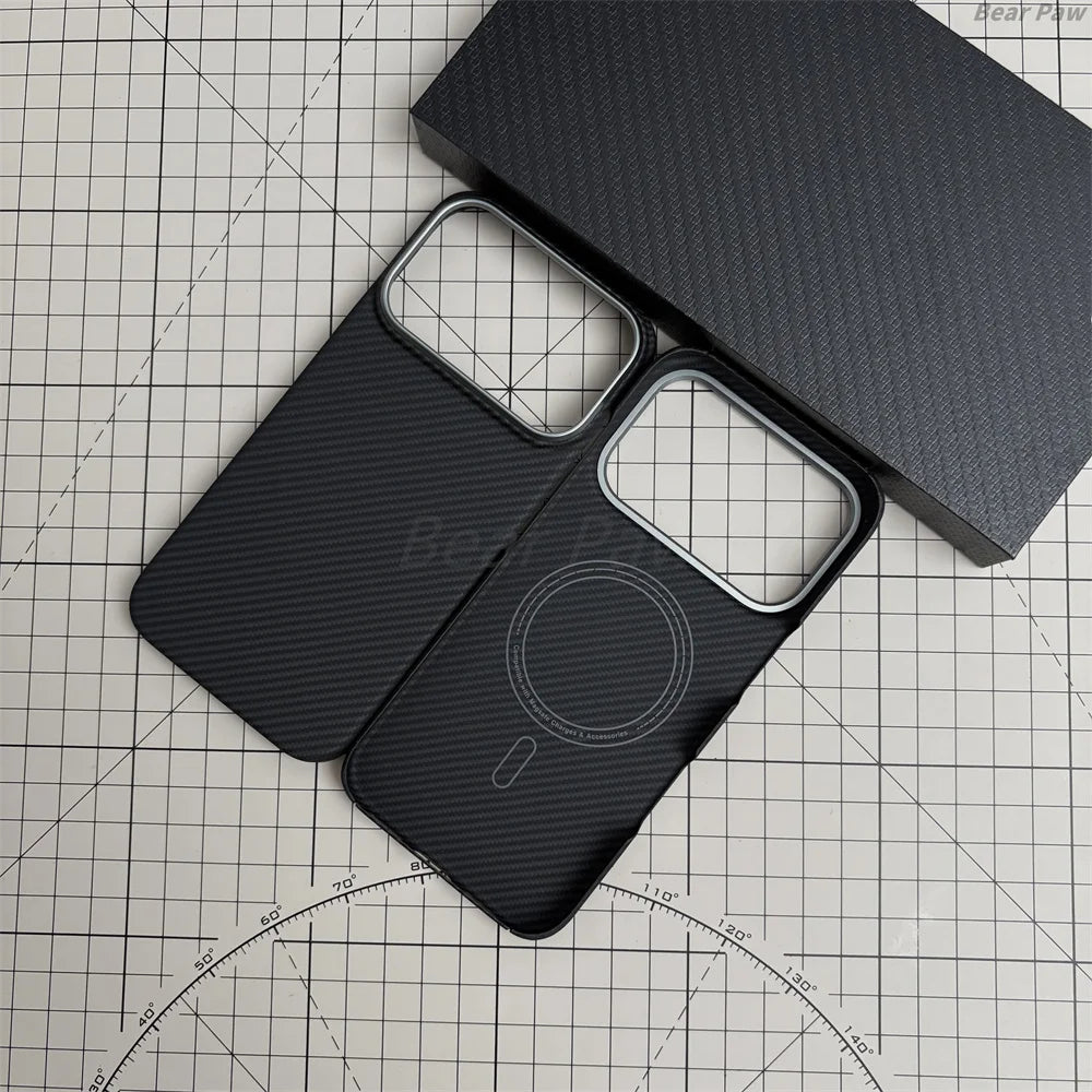 Real Aramid Carbon Fiber Phone Cover for iPhone 17 17 Pro 17 Pro Max for Magsafe Ultra-thin Carbon Fiber Cases for iPhone Air
