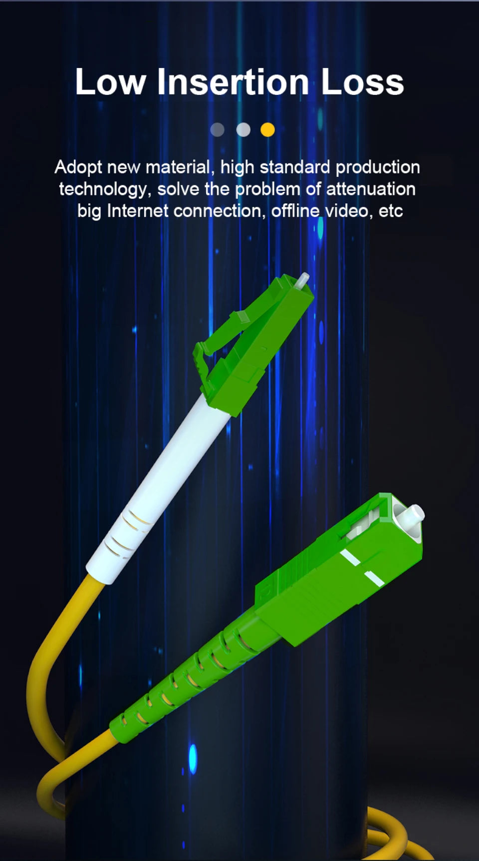 ONTi 0.5-100m SC/APC-LC/APC Fiber Optic Patch Cord 2.0mm SingleMode OS2 Optical Cable SM Simplex Fiber Optic Jumper FTTH
