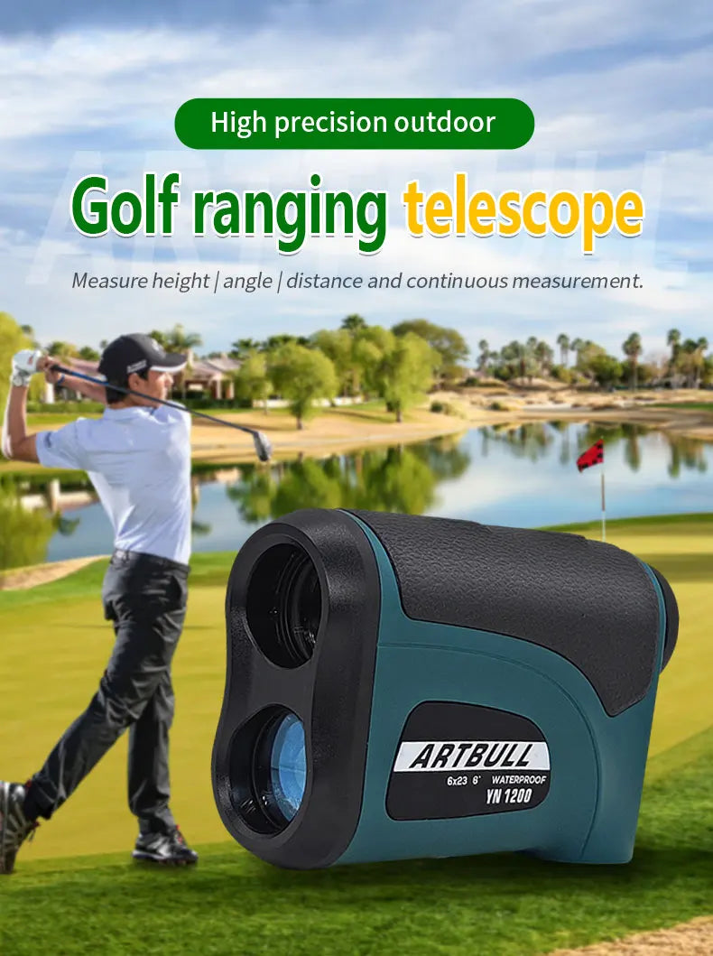 ARTBULL Laser Rangefinder Hunting Outdoor 1200M Golf Rangefinder with Flag-Lock Slope Adjusted Distance Meter