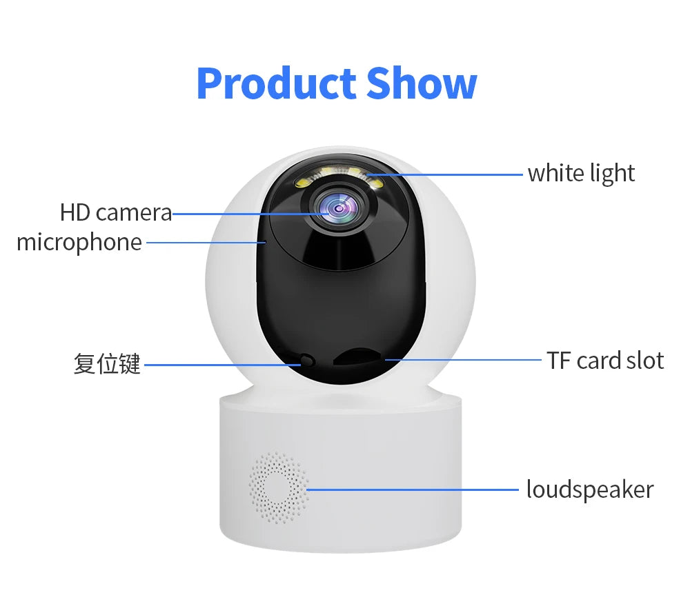 Yoosee 5MP WiFi Indoor PTZ Mini IP Camera 3MP Baby Monitor Color Night Vision Two Way Audio Auto Tracking Surveillance Cameras