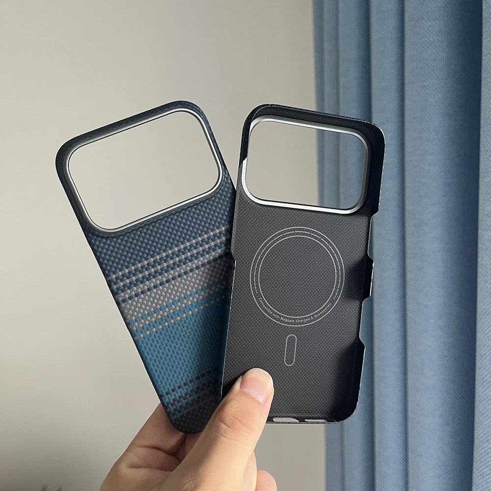 for Magnetic magsafe charger for iPhone 17 pro max carbon fiber case Ultra Thin aramid fiber cover for iPhone 17 pro carbon case