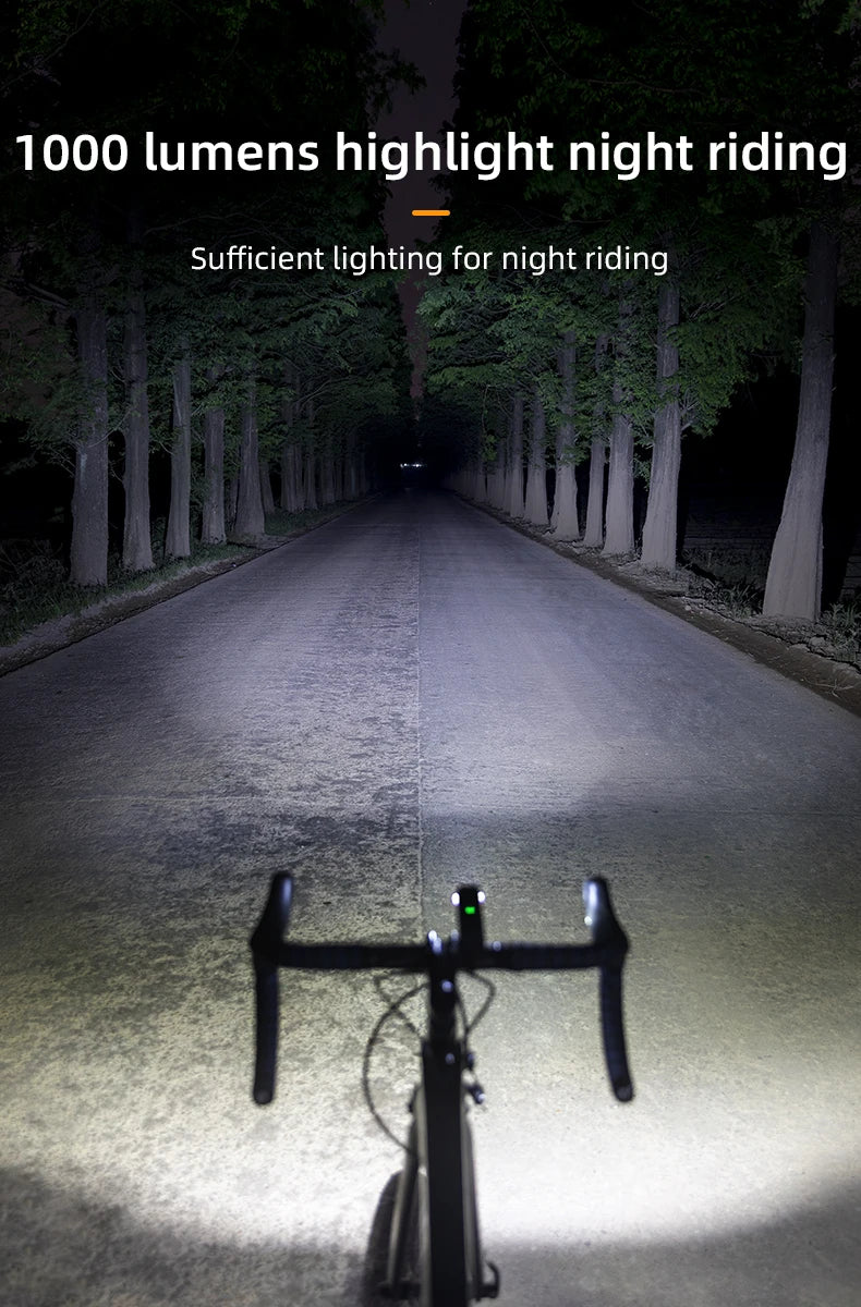 ROCKBROS 1000 Lumen Bike Light 4500mAh Bike Lamp modes Bicycle Headlight LED Flashlight Bike Accessories