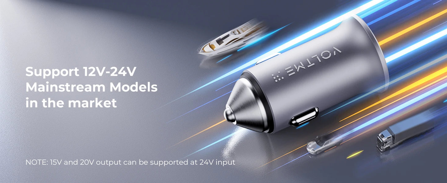 VOLTME 30W PD USB C Car Charger Fast Charging Type C Car Charger super charge cars USB Charger For iPhone 15 14 13 Pro Max