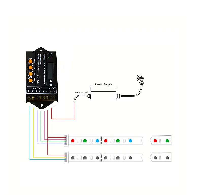 Touch Screen WiFi Time Programmable RGBW LED Controller TC421 TC420 TC421SJ TC420SJ NL502 12V 24V 5CH 20A LED Strip Dimmer