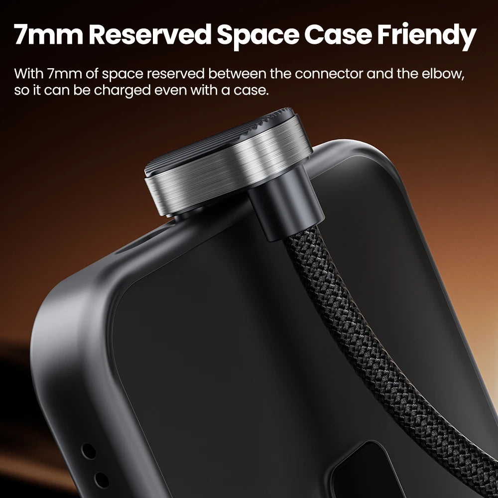 Toocki X97C1 PD20W Fast Charging iP Cable for iPhone 14 USB C to Elbow U-shaped Lighting Cable without Blocking Hands for Gaming
