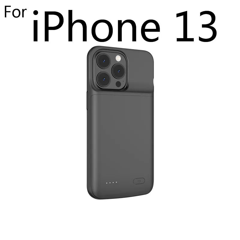 smart Battery Case for iPhone 14 13 12 11 Pro Max iPhone XS Max XR 5 6 7 8 Plus SE2 3 Portable Power Bank Charging Charger Cover