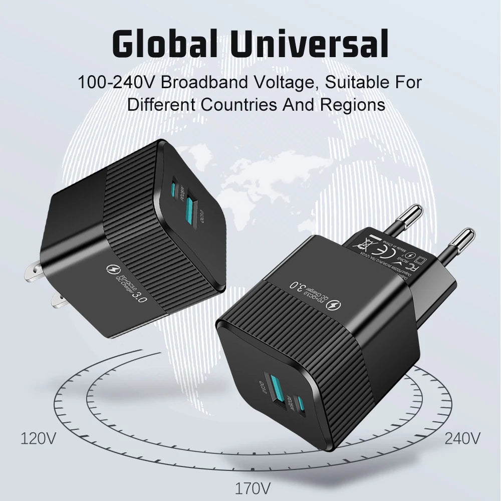 2 Ports PD 25W USB C Fast Charger KR EU Mini Travel Plug Phone Fast Charging Adapter for iPhone 15 Pro Max Oneplus