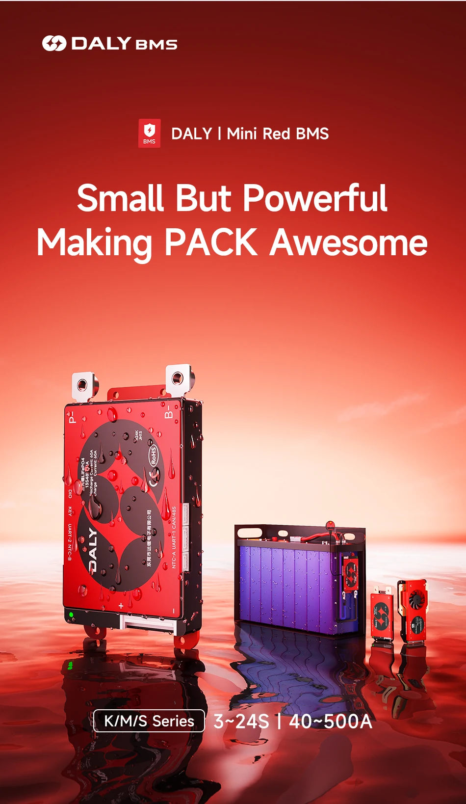 Daly Smart BMS 4S Lifepo4 12V 100A 3S 8S 24V 40A 60A 150A 16S 48V 200A 250A BMS with CANBUS RS485 Li-ion 3.7V 3.2V Battery BMS