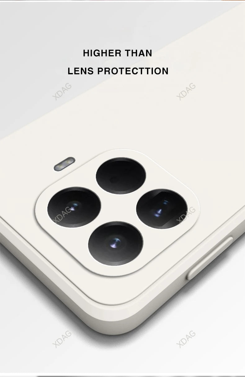 Original for Xiaomi 15T/15T Pro 5G Phone Case Liquid Silicone Internal Flocking Soft Shockproof Back Cover Classic Square Design