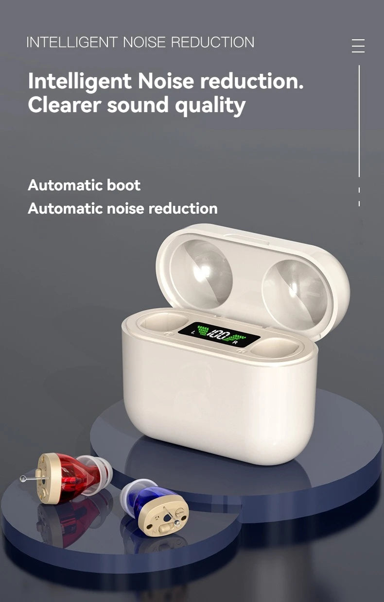 ITE Rechargeable Elderly Hearing Aid Deaf Invisible Hearing Aids Digital Display The Listening Device Wireless hearing Amplifier