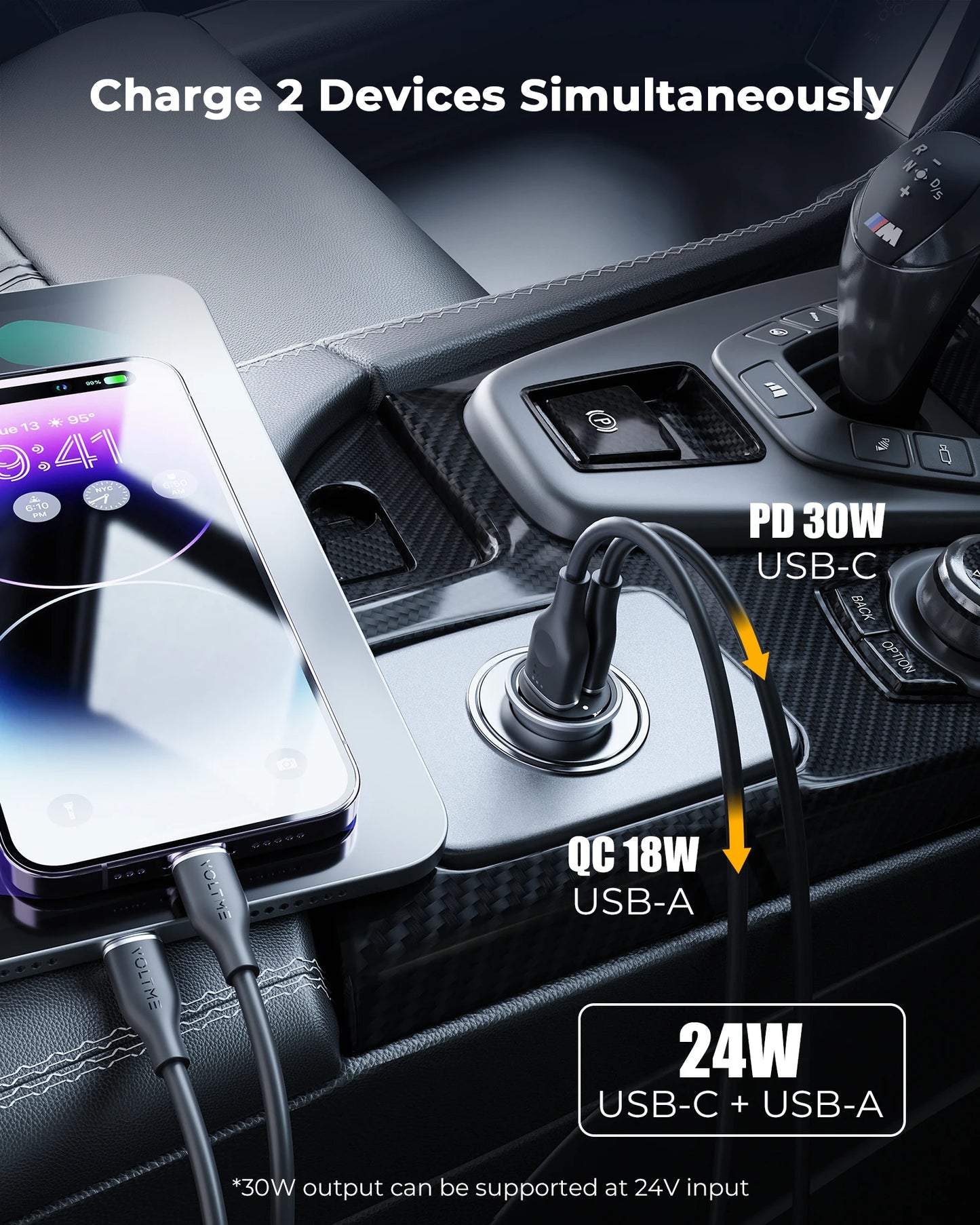 VOLTME 30W PD USB C Car Charger Fast Charging Type C Car Charger super charge cars USB Charger For iPhone 15 14 13 Pro Max
