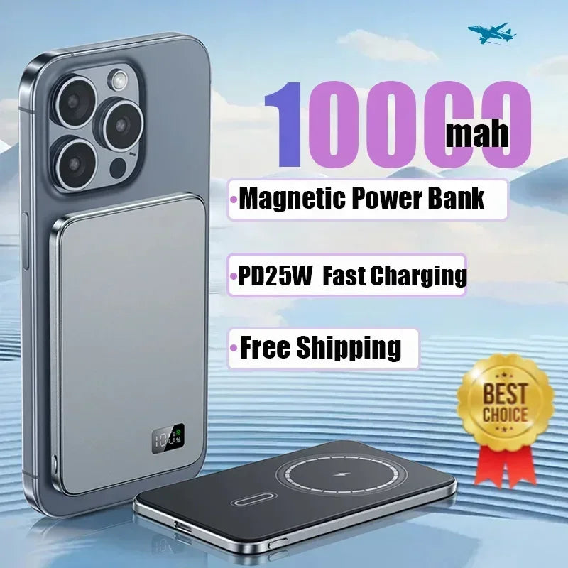 VIVO Magnetic Thin Wireless Power Bank Fast Charge 10000mAh Portable External Backup Battery Watch For Magsafe For iPhone Xiaomi
